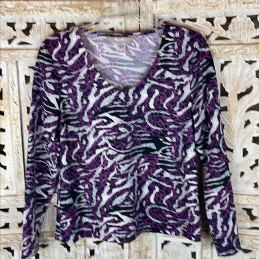 Tanjay Petites Animal Print Stretch Knit Tee